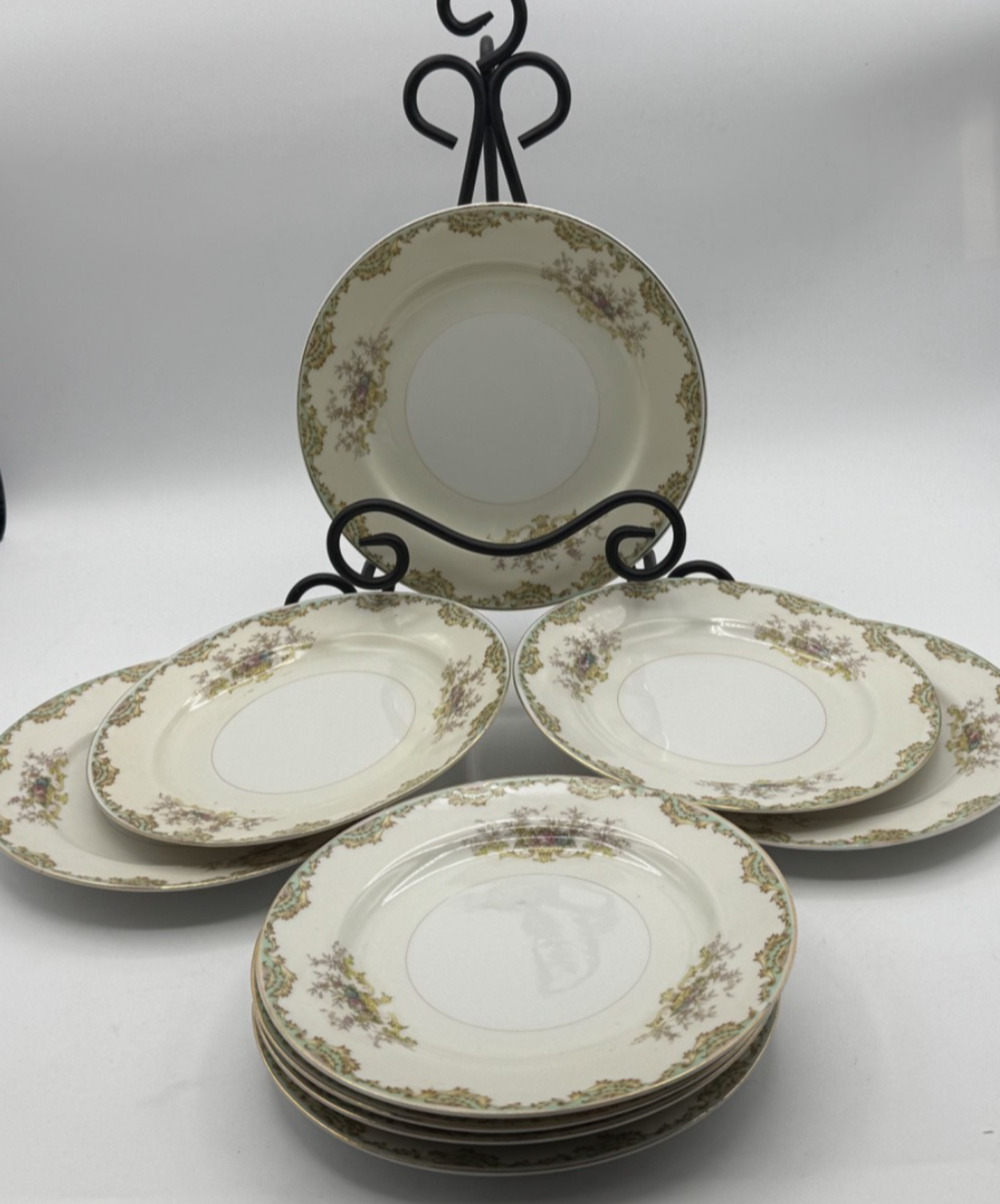 China~Made in Japan Vintage Hand Painted Bread Plates Floral Pattern 6 1/4